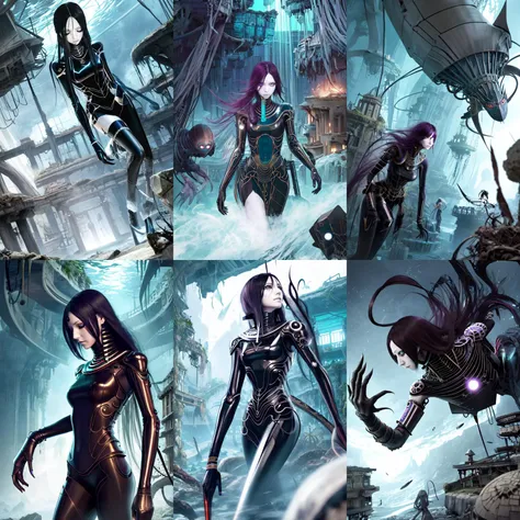 (otherworldly, otherworldly atmosphere, otherworldly appearance), highly insanely detailed, masterpiece, top quality, best quality, highres, 4k, 8k, RAW photo, ((ancient egyptian theme:1.2)), 
(mystical theme), mystical gatmosphere, arcane sanctuaries, otherwordly aura, 
(long_hair, long hair, random colors hair, glowing hair, hair over one eye, long messy hair), 
(eyelashes, eyeliner, eyeshadow, eyelashes, long eyelashes), 
collar, earrings, jewelry, necklace, armlet, 
tentacle, (underwater), nsfw, 
Homestay, Resort, Guest House, 
building, structure, still life, swirling energy, 
action pose, 
drunk, closed eyes, 
abandoned building, shopping mall, overgrown with vegetation, [volumetric fog], cinematic lighting, colorful, 
<lora:sanakan-derv5-nai-128dim-64a-rep-3kstep:0.8>, 
1girl, sanakan, original, tsutomu nihei, bald, exterminator, forehead mark, arm cannon, GBEAC, (fantasy world)