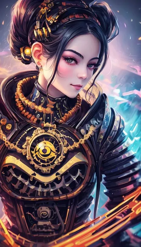 [[[VD-WD-F2-HD-Any.ckpt:0]]] (raiden shogun-5000),
[[[s�[��u(:0]]]  masterpiece, best quality, highest quality, cinematic lighting, (volumetric lighting),(ultra realistic:1.3), (photorealistic:1.2), extremely detailed CG unity 8k wallpaper, focused, 8k wallpaper, 4k wallpaper, extremely detailed, absurdres, (HDR:1.2), (high contrast), photograph, detailed and intricate, instagram, portrait, highly detailed, digital painting, artstation, concept art, smooth, illustration, cinematic lighting, vibrant, 4K HQ, sharp focus, (Ultra realistic [[photo]], detailed face:1.0), (detailed eyes:1.0), (realistic photo:1.1), detailed background,Perspective control,
[[[�b��N�[�:0]]] (Symmetrical eyes),(beautiful detailed eyes)),Ultra-fine facial detail,smooth face,(Smoky eye makeup), (long eyelashes), eyeliner, powder blusher,
[[[Y�hcϏ�:0]]] (Mechanical:1.2 ),(Raiden_Shogun \(genshin impact\)),(solo:1.5),(slim waist:1.2),(huge_breasts),The white skin,colored tips,skindentation,parted bangs,low-tied long hair,
[[[g
�řpri:0]]] (gold Exoskeleton mecha),Skinny Undercoat,Fashion accessories,hair ornament,(tears of blood),Rabbit ear hair hoop,
[[[R�O\Y�`:0]]] (fighting_stance:1.2),(cropped torso upper body:1.41),
[[[forip�:0]]] (cyberpunk City),Flames burning ice,ice crystal texture wings,Flying sparks,detailed ice,a lot of luminous ice crystals,ice and fire together,
[[[�zg/��h&lt;�:0]]] depth of field,incredibly_absurdres,(Beauty filter),(cosmetics),(drawn by Jackson Pollock:1.2),(anime),painted in the style of Rococo,(Dark Art),(Style-Psycho),