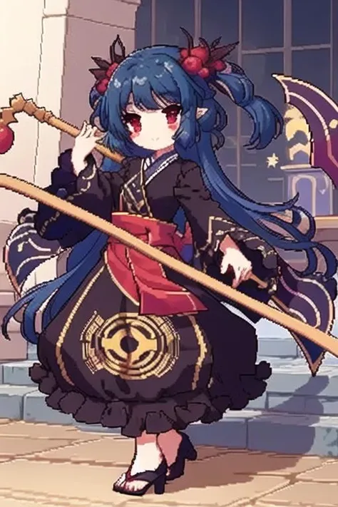 masterpiece,best quality,1girl,<lora:dongfang:1> ,solo, full body, red eyes,