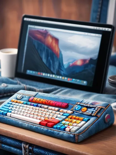 concept art, Keyboard, Cosy, Selective focus, <lora:ral-jeans:1> ral-jeans