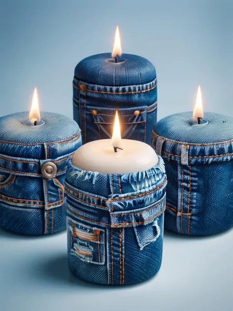 Candles, <lora:ral-jeans:1> ral-jeans