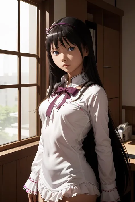 (masterpiece, best quality), 1girl, <lora:homura-madomagi:0.8> homura akemi