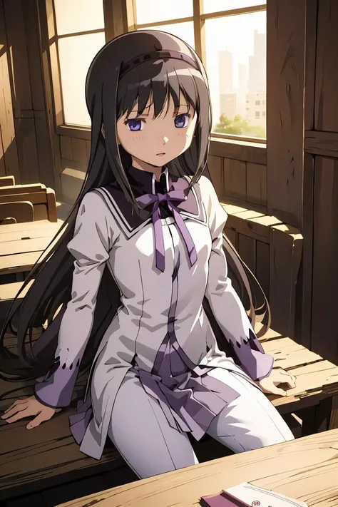 (masterpiece, best quality), 1girl, <lora:homura-madomagi:0.8> homura akemi