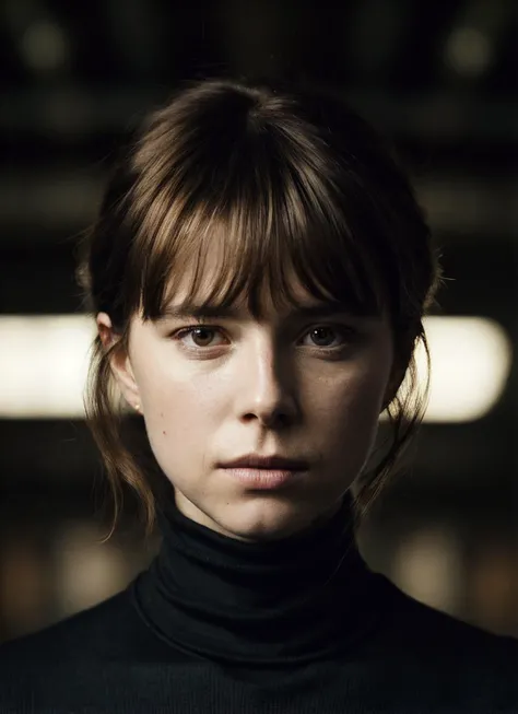 A stunning intricate full color portrait of (sks woman:1), wearing a black turtleneck, epic character composition, by ilya kuvshinov, alessio albi, nina masic, sharp focus, natural lighting, subsurface scattering, f2, 35mm, film grain, <lora:locon_jessiebuckley_v1_from_v1_64_32:1>