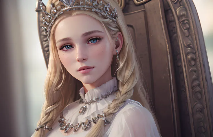 analog style, photo of a girl, (1girl, queen girl), catears, ( blonde hair braid), ((pretty face: 1.7, perfect face:1.5)),
(huge breasts), pale skin, shinny skin, casual clothes, tunica, silver crown, (sitting on throne), gesturing with hands, palace, red carpet, castle,
8k, 3d, (best quality:1.5, hyperrealistic:1.5, photorealistic:1.4, madly detailed CG unity 8k wallpaper:1.5, masterpiece:1.3, madly detailed photo:1.2), (hyper-realistic lifelike texture:1.4, realistic eyes:1.2), (octane render, unreal engine 5)