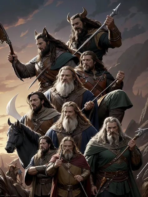 the fellowship of the ring as anthropomorphic animals in the style of joe madureira, gerald parel, johannes helgeson, trending on artstation, in the style of arcane, studio ghilbi,