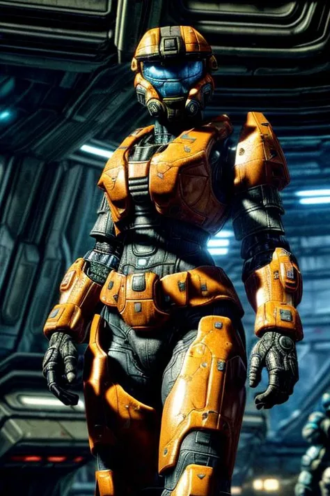 <lora:spartan halo:1>, (spartan,no helmet,gloves, power armor, science fiction, crotch plate, breastplate:1.3),<lora:add_detail:1>,<lora:more_details:1>,<lora:clothing details_v1.2_lbw:1.2>,ultra-detailed,best quality,masterpiece,highest detailed,16k,8k,ultra highres,absurdres,highres,HDR,intricate detail,high resolution,(extremely detailed face,extremely detailed eyes,extremely detailed body,extremely detailed breast,extremely detailed hair:1),Beautiful body,Beautiful Nose,perfect eyes,perfect face,expressive eyes,perfect balance,sharp focus,flawless,extreme detail description,delicate hair details,RAW,<lora:detail_slider_v4:2>,, white skin, middle eastern, woman, middle age, 42 year old, standing, arms behind back, blush, slim, muscular, (armor, science fiction, soldier:1.1), flat chest, neat hair, very long dark brown hair, brown eyes, thin eyebrows, Jordanian, (smile, grin, loving expression, looking at viewer, confident, smirk), healthy, (breast practically non-existent:1),
