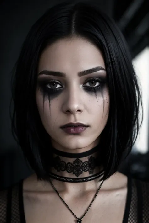 masterpiece,best quality,photorealistic, head portrait,
(a 21 year old skinny Mariense girl:1.2), short straight hair, gothgirl, ruined makeup, sad look,
intricate details, cinematic, dimmed colors, dark theme, <lora:ruined:0.6>, <lora:LowRA:0.3>