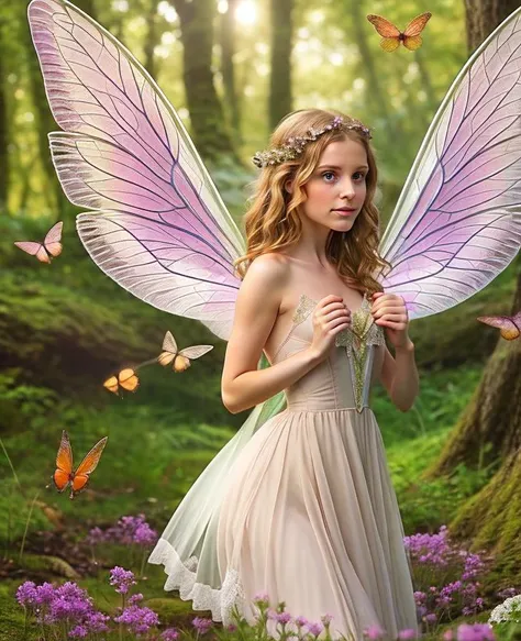 Fairies are often portrayed as small, delicate beings with ethereal beauty. They are typically depicted with wings, which allow them to fly.