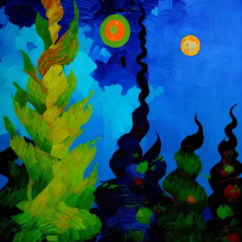 <lora:FG:1>,forest,moon,oil painting,Abstract painting