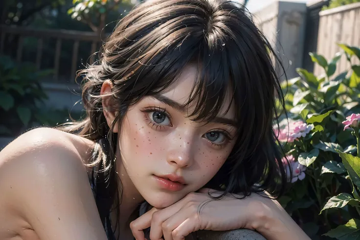 a girl, sex, orgy, sad, absurdres, 1girl,blush, (realistic:1.6), (photorealistic), (masterpiece, Extremely detailed CG unity 8k wallpaper, best quality, highres:1.2), (ultra_detailed face, UHD:1.2), perfect illumination, distinct, (1girl:1.4),((vagina), 2000s hair, naked, amazing body, pronounced feminine feature, busty, garden, [ash brown | purple | blonde hair], (masterpiece,best quality, 8k, RAW photo,beautiful and aesthetic:1.4), (high detailed face:1,3), pinup art style, freckles, flirting with camera, day, (japan woman), cum, <lora:lit:0,8>,