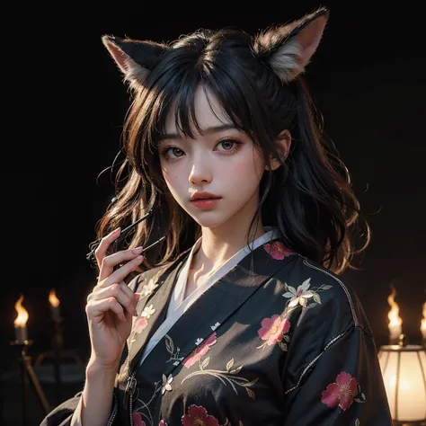 1boy, solo, official art, unity 8k wallpaper, ultra detailed, beautiful and aesthetic, masterpiece, best quality, photorealistic, (abstract background) (zentangle, mandala, tangle, entangle background:0.7) Kitsune, fox mask, haori jacket, foxfire spell, fox familiar, transformation, depth of field, Fantastical Atmosphere, the most beautiful form of chaos, elegant, a brutalist designed, flower of death, ecstasy of flower