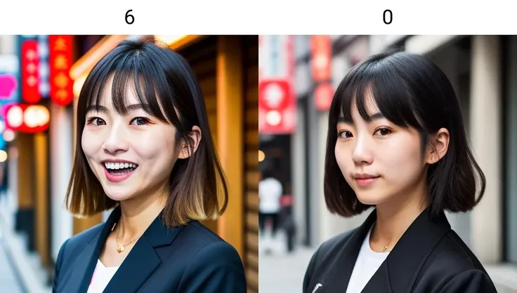 japanese girl,<lora:mouth_slider_v1:6>, detailed background, headshot,black jacket, day, street, detailed, 8k