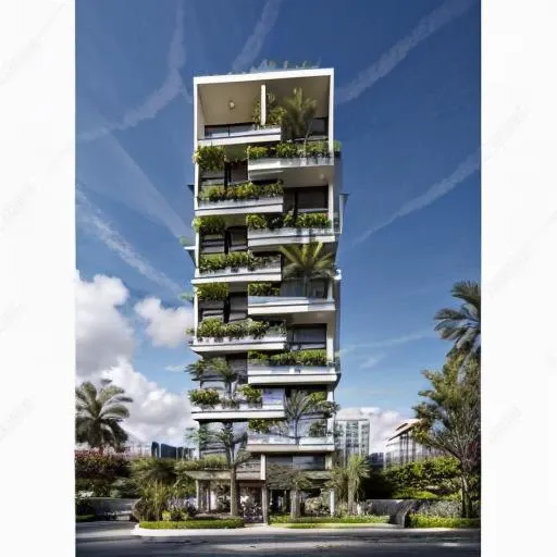 best quality, realistic, photorealistic,ultra detailed,8K,High quality texture,intricate details,detailed texture,finely detailed,photo of building partial_view,flower pond, ((tree)), no humans, sky, scenery, outdoors, cloud, blue sky, day, palm tree, ((plant)), <lora:plants on facad_v1.1-000016:1>