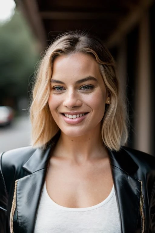 High quality rendering of a handsome 30 year old.Tina Douthit, medium length curly blonde hair, detailed symmetric beautiful hazel eyes, confident looking, chilled out, smiles, with a hint of superiority, formal formal wear, is in the city, Impressive realist photo, 3D rendering, intricately-detailed, cinematographic, Hyper-realistic centered cover photo