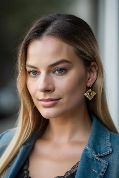 Realistic photo of a beautiful m4rg0tr-v2 woman, 1girl, solo, long hair, looking at viewer, smile, blue eyes, blonde hair, brown hair, jewelry, earrings, lips, portrait, realistic, soft lighting, professional Photography, Photorealistic, detailed, RAW, analog, sharp focus, 8k, HD, DSLR, high quality, Fujifilm XT3, film grain, award winning, masterpiece<lora:m4rg0tr-v2:1.0>