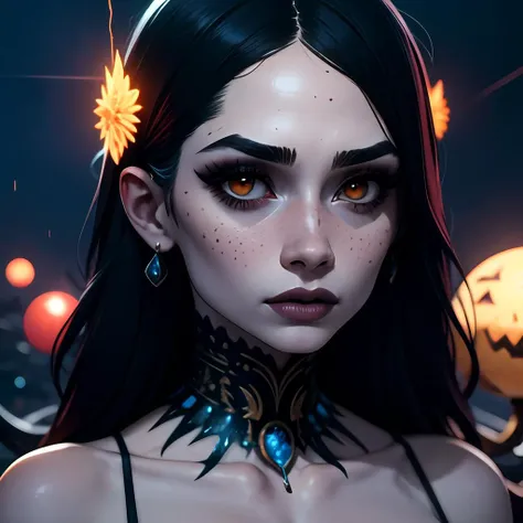 1girl, gothic makeup, portrait, rendered, high quality, best quality, <lora:portraitfixerv2:1>, speedpaint,
(8k, RAW photo, highest quality), hyperrealistic abstract style portrait of an otherworldly being with metallic skin, glowing orbs for eyes, and intricate fractal patterns emanating from their face, non-representational, colors and shapes, expression of feelings, imaginative, highly detailed