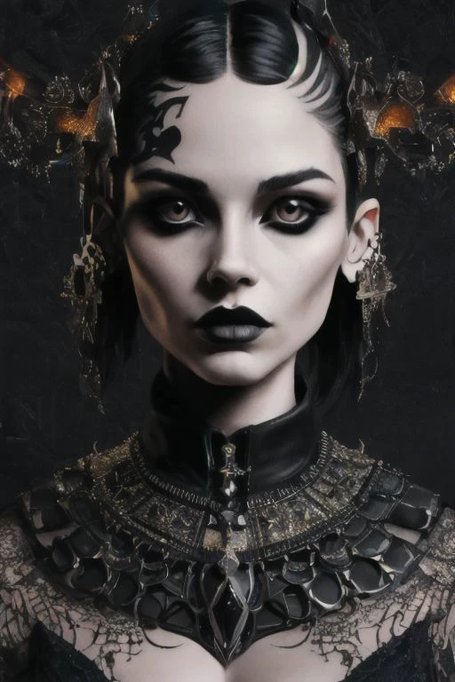 surreal
illustration of a beautiful woman like rfcreaturae, hfashion, (in gothic style, with tattoos), short black straight hair, dressed in a hfashion outfit, (a ballroom background), in a square frame, antique glyphs, shadowy tendrils in background, surrounded by abstract shapes and symbols, symmetrical eyes, ultra highres, ultra realistic 8k, masterpiece, highly detailed, fine details best quality, hyperdetailed face, (highest quality), (best shadow), high contrast