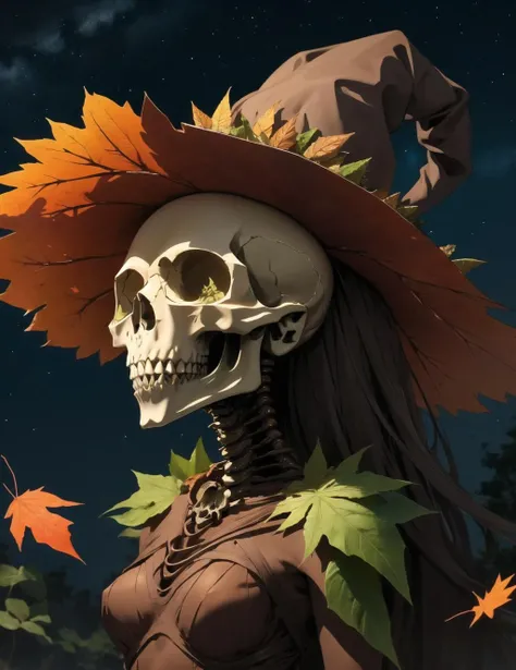 (masterpiece, best quality:1.1), (leafart, leaf:1.2), (skull:1.1), teeth, no humans, sharp teeth, horror \(theme\), outdoors, dryad, night, starry sky
<lora:LeafArt_v1_R32:1>