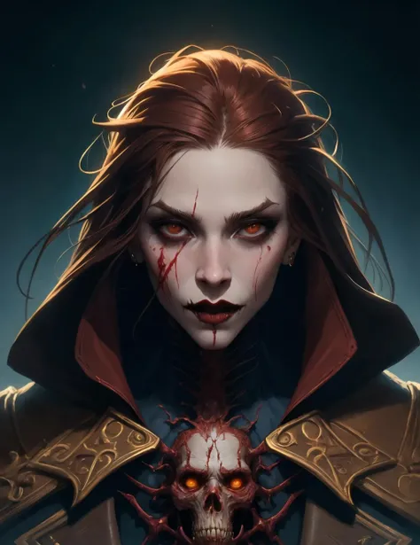 portrait of rageful and bloodthirsty castlevania vampire man, sharp focus, 4k, ultra detailed, ultra realistic, highly detailed, digital painting, artstation, concept art, illustration, charlie bowater, tom bagshaw, norman rockwell, high quality, trending on artstation, dramatic lighting, masterpiece,art by <lora:neurotrexv1.1:1>