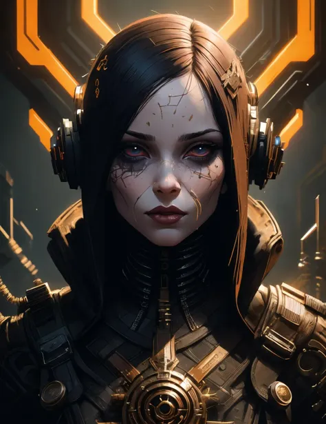 award winning portrait photo of a female rogue assassin, wearing cyberpunk intricate streetwear, (backlighting:1.3), digital painting, concept art, smooth, sharp focus, rule of thirds, dark fantasy,intricate details, medium shot, (shallow depth of field:1.1), by sandra chevrier, art by RFKTR_bontrex-150 and RFKTR_rootrex