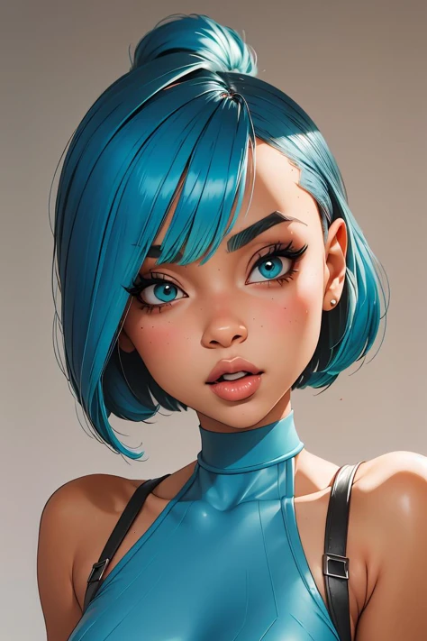 (masterpiece, best quality), 1girl, Teal Textured Comb-Over with Skin Fade, small breasts, <lora:p3r3zstyle_v3:1> perezstylegirl