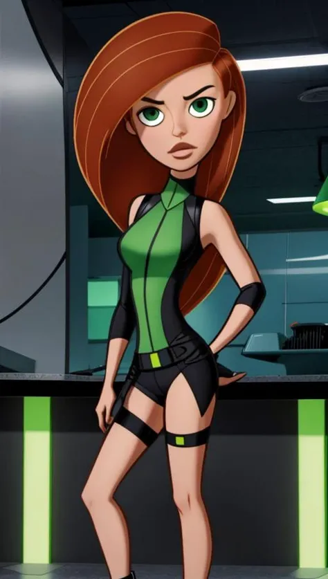 <lora:add_detail:1>, <lora:kim_possible_offset:1>, kim possible, sexy, green eyes
