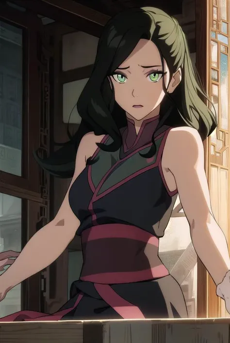 korraasami, <lyco:asami-lyco-nochekaiser:1>,
asami, long hair, (green eyes:1.5), (black hair:1.5),
BREAK hair ornament, dress, sleeveless, makeup, chinese clothes, lipstick,
BREAK looking at viewer,
BREAK outdoors,
BREAK <lyco:GoodHands-beta2:1>, (masterpiece:1.2), best quality, high resolution, unity 8k wallpaper, (illustration:0.8), (beautiful detailed eyes:1.6), extremely detailed face, perfect lighting, extremely detailed CG, (perfect hands, perfect anatomy),