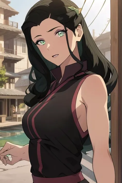 korraasami, <lyco:asami-lyco-nochekaiser:1>,
asami, long hair, (green eyes:1.5), (black hair:1.5),
BREAK hair ornament, dress, sleeveless, makeup, chinese clothes, lipstick,
BREAK looking at viewer,
BREAK outdoors,
BREAK <lyco:GoodHands-beta2:1>, (masterpiece:1.2), best quality, high resolution, unity 8k wallpaper, (illustration:0.8), (beautiful detailed eyes:1.6), extremely detailed face, perfect lighting, extremely detailed CG, (perfect hands, perfect anatomy),