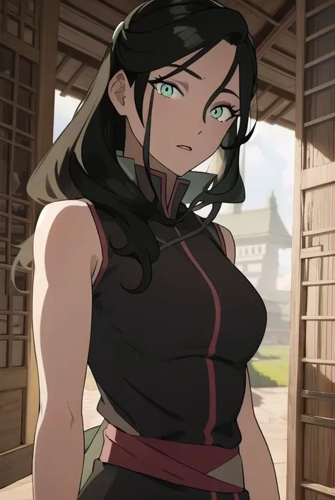 korraasami, <lyco:asami-lyco-nochekaiser:1>,
asami, long hair, (green eyes:1.5), (black hair:1.5),
BREAK hair ornament, dress, sleeveless, makeup, chinese clothes, lipstick,
BREAK looking at viewer,
BREAK outdoors,
BREAK <lyco:GoodHands-beta2:1>, (masterpiece:1.2), best quality, high resolution, unity 8k wallpaper, (illustration:0.8), (beautiful detailed eyes:1.6), extremely detailed face, perfect lighting, extremely detailed CG, (perfect hands, perfect anatomy),