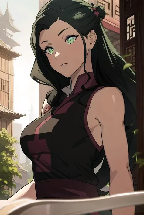 korraasami, <lyco:asami-lyco-nochekaiser:1>,
asami, long hair, (green eyes:1.5), (black hair:1.5),
BREAK hair ornament, dress, sleeveless, makeup, chinese clothes, lipstick,
BREAK looking at viewer,
BREAK outdoors,
BREAK <lyco:GoodHands-beta2:1>, (masterpiece:1.2), best quality, high resolution, unity 8k wallpaper, (illustration:0.8), (beautiful detailed eyes:1.6), extremely detailed face, perfect lighting, extremely detailed CG, (perfect hands, perfect anatomy),