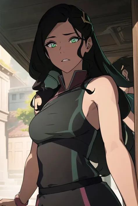 korraasami, <lyco:asami-lyco-nochekaiser:1>,
asami, long hair, (green eyes:1.5), (black hair:1.5),
BREAK hair ornament, dress, sleeveless, makeup, chinese clothes, lipstick,
BREAK looking at viewer,
BREAK outdoors,
BREAK <lyco:GoodHands-beta2:1>, (masterpiece:1.2), best quality, high resolution, unity 8k wallpaper, (illustration:0.8), (beautiful detailed eyes:1.6), extremely detailed face, perfect lighting, extremely detailed CG, (perfect hands, perfect anatomy),