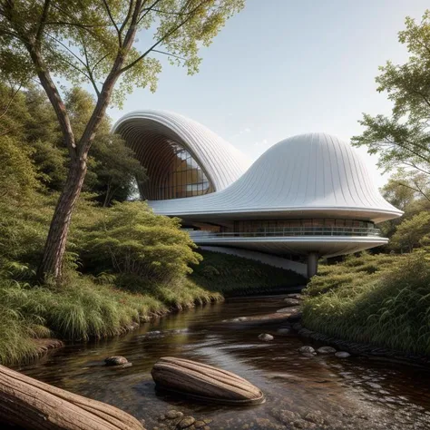 masterpiece,best quality,
RAW photo,subject,8k uhd,dslr,soft lighting,high quality,film grain,Fujifilm XT3,
perspective,outdoors,scenery,no humans,daylight,Future Building,Fantasy Architecture,Curve Building,designed by MAD,white building,
human colony on unknown planet with retro futuristic buildings,bright vibrant colored vegetation,hyperrealism| highly detailed,insanely detailed,lush detail,
<lora:public build-V5.0:0.4>