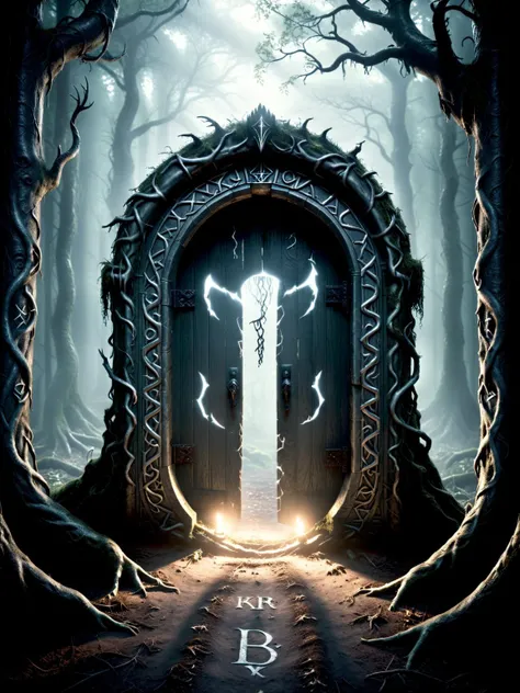cinematic film still horror-themed, in a dark and gloomy forest stands a magical doorway with brightly glowing silver runes, a gateway to a the hellish world beyond.
<lora:xl_more_art-full_v1:0.8>, eerie, unsettling, dark, spooky, suspenseful, grim, highly detailed, shallow depth of field, vignette, highly detailed, high budget Hollywood film, bokeh, cinemascope, moody, epic, gorgeous, film grain <lora:Dark Fantasy:1.2> Dark Fantasy