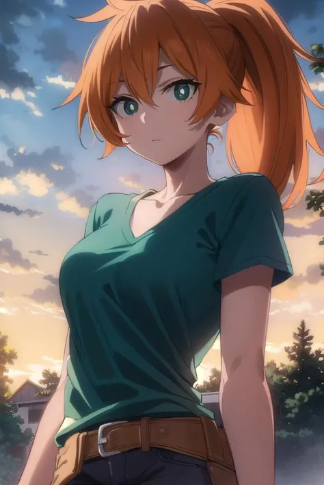itsukakendo, <lora:itsuka kendo s5-lora-nochekaiser:1>,
itsuka kendo, long hair, (green eyes:1.3), ponytail, orange hair,
BREAK shirt, shorts, t-shirt,
BREAK outdoors, forest, nature, trees, sun, sky, clouds,
BREAK looking at viewer, (cowboy shot:1.5),
BREAK <lyco:GoodHands-beta2:1>, (masterpiece:1.2), best quality, high resolution, unity 8k wallpaper, (illustration:0.8), (beautiful detailed eyes:1.6), extremely detailed face, perfect lighting, extremely detailed CG, (perfect hands, perfect anatomy),
