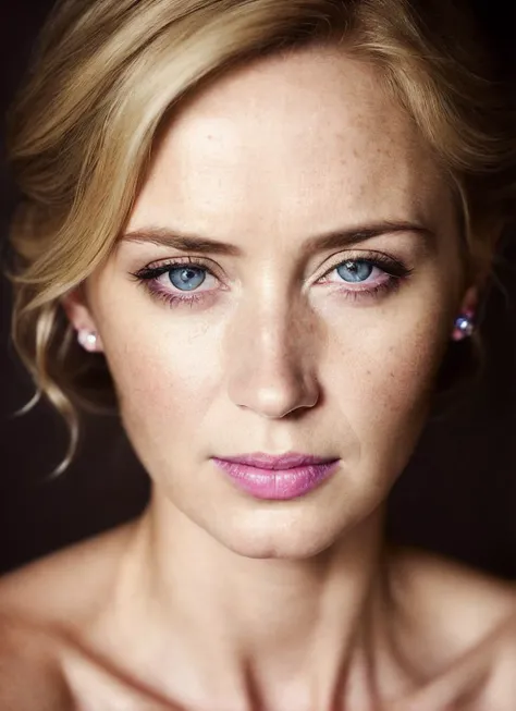 portrait of sks woman, epic (photo, studio lighting, hard light, sony a7, 50 mm, matte skin, pores, colors, hyperdetailed, hyperrealistic), <lora:locon_emily_v1_from_v1_64_32:1.3>