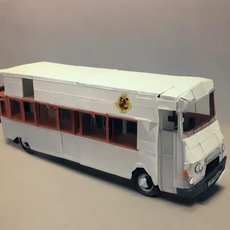 masterpiece, best quality, hd photo, an origami bus, <lora:origamiV1:1>