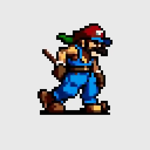 side view, mario bros, simple background, flat colors <lora:vscharacter64-v1:0.85>