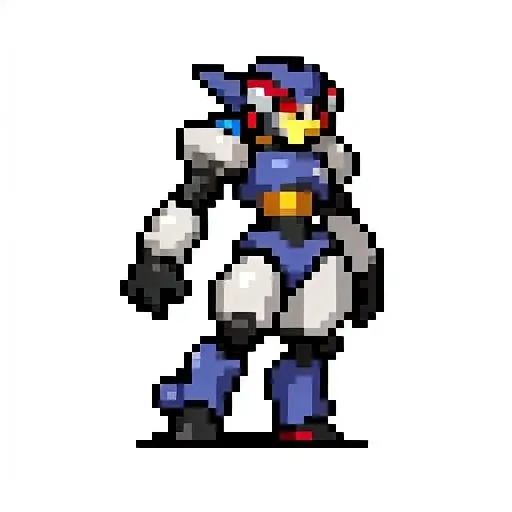 side view, a full body, megaman concept,robot,simple background, flat colors <lora:vscharacter64-v1:0.85>