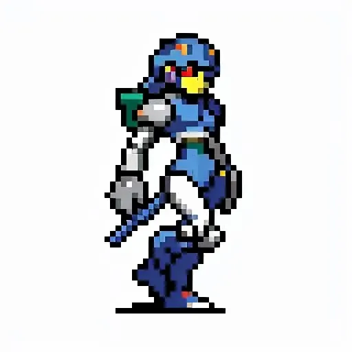 side view, a full body, megaman concept,robot,simple background, flat colors <lora:vscharacter64-v1:0.85>