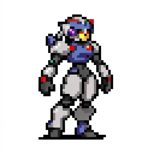 side view, a full body, megaman concept,robot,simple background, flat colors <lora:vscharacter64-v1:0.85>