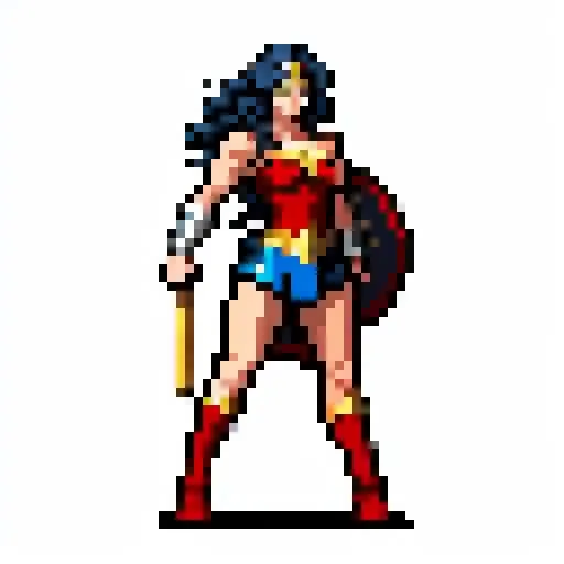 wonder woman, simple background, flat colors <lora:vscharacter64-v1:0.5>