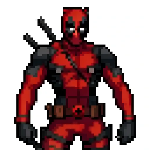deadpool, simple background, flat colors <lora:vscharacter64-v1:0.5>
