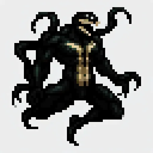 venom, simple background, flat colors <lora:vscharacter64-v1:0.5>