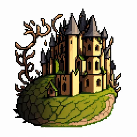 isometric medieval castle, simple background, flat colors <lora:vscharacter64-v1:0.85>