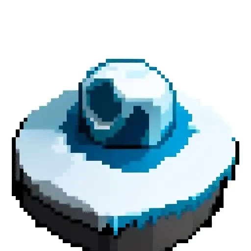 isometric Arctic Ice Shelf, Massive slab of glacier, a desolate expanse under the polar sun, simple background, flat colors <lora:vscharacter64-v1:0.85>
