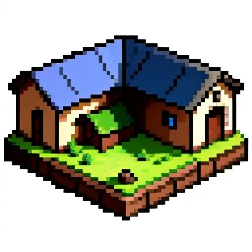 isometric medieval barracks, simple background, flat colors <lora:vscharacter64-v1:0.85>