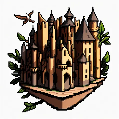 isometric medieval castle, simple background, flat colors <lora:vscharacter64-v1:0.85>
