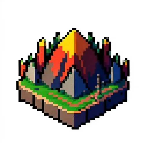 isometric medieval mountain, simple background, flat colors <lora:vscharacter64-v1:0.85>