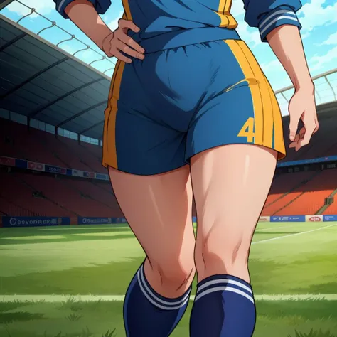 Best_QualityPos, RAW photo, intricate details, best quality, 8k uhd, soft lighting, 1girl, solo, MOV2, soccer uniform <lora:Maki Oze V2:0.5>
